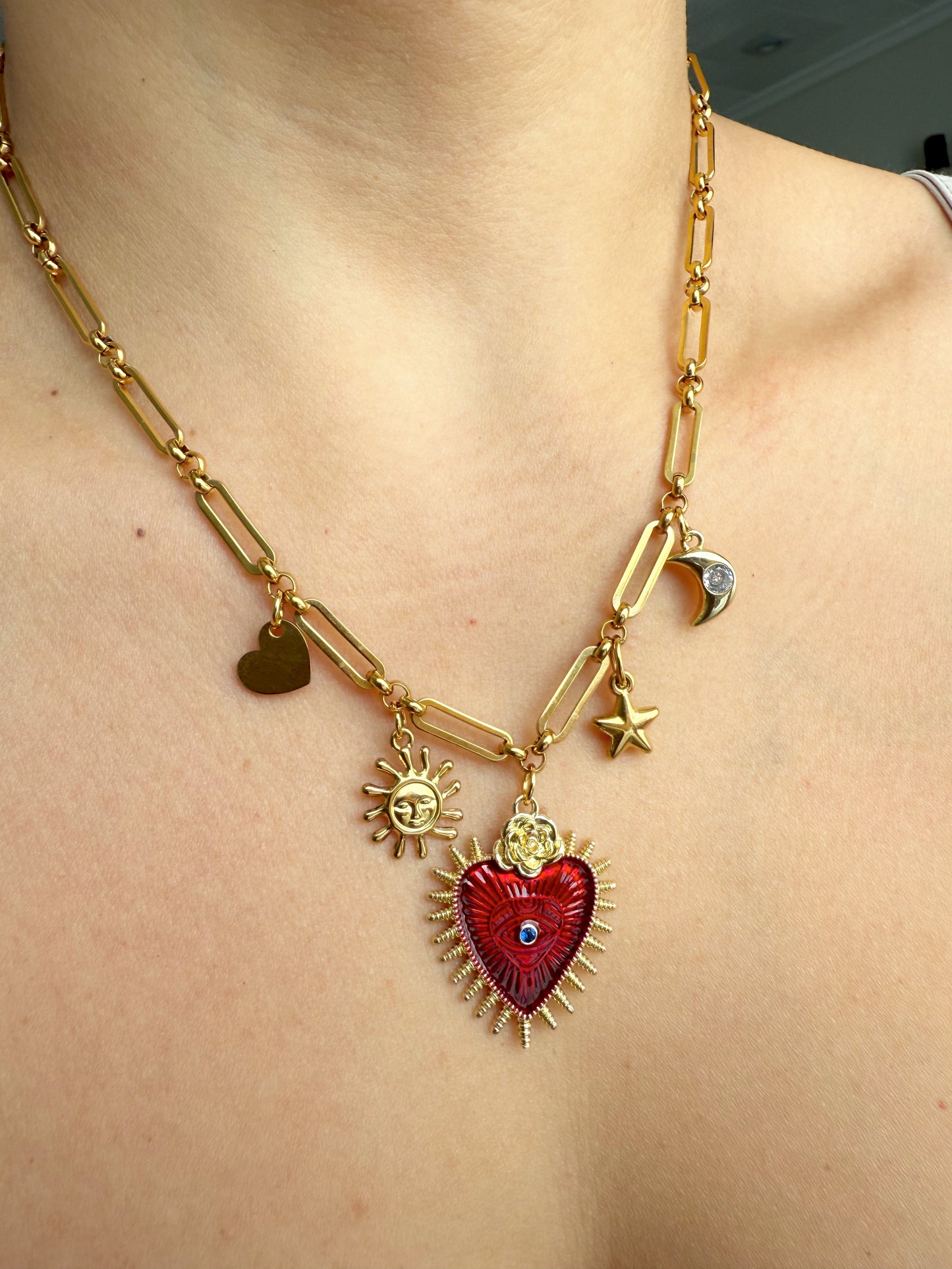 Collar 5 charms 🩷✨🧿✨