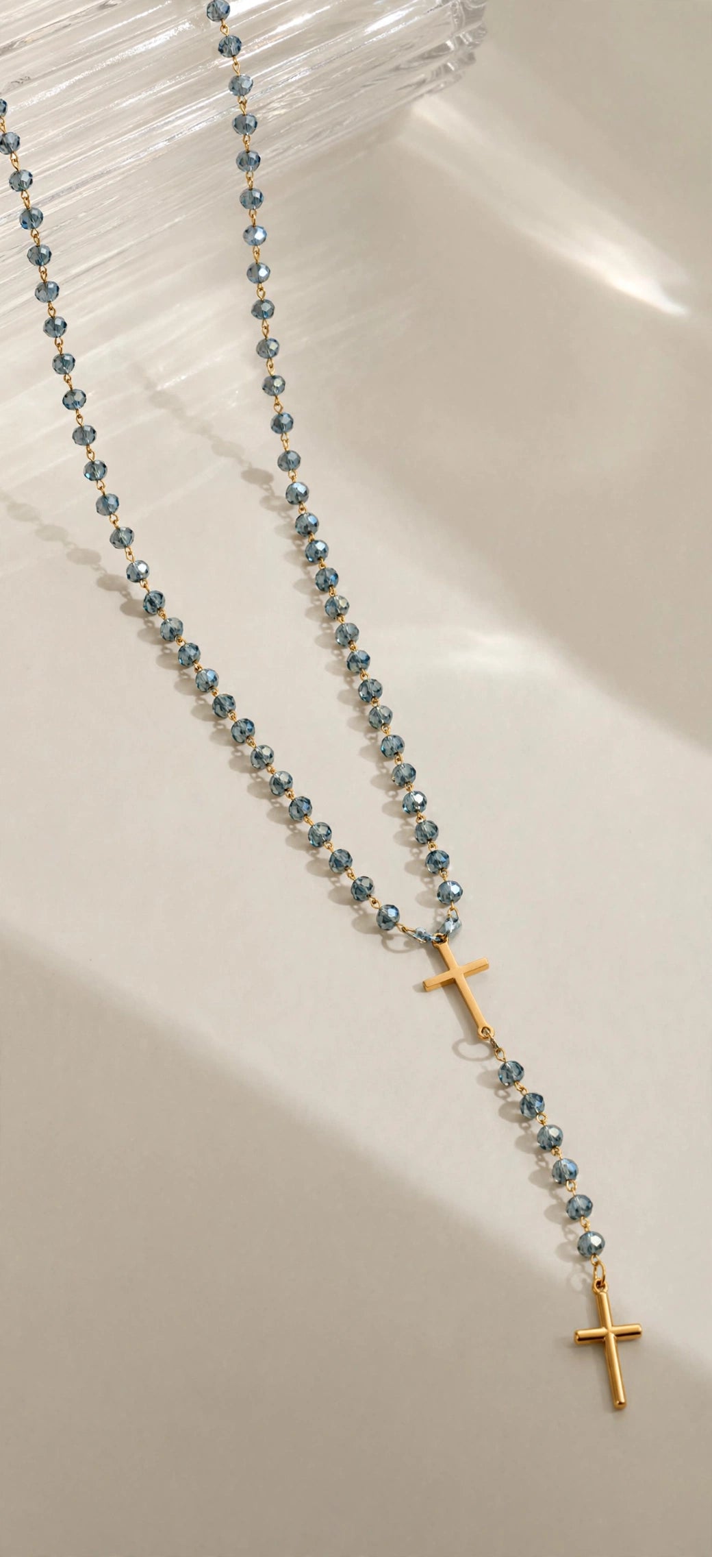 Rosario cristal (doble cruz)