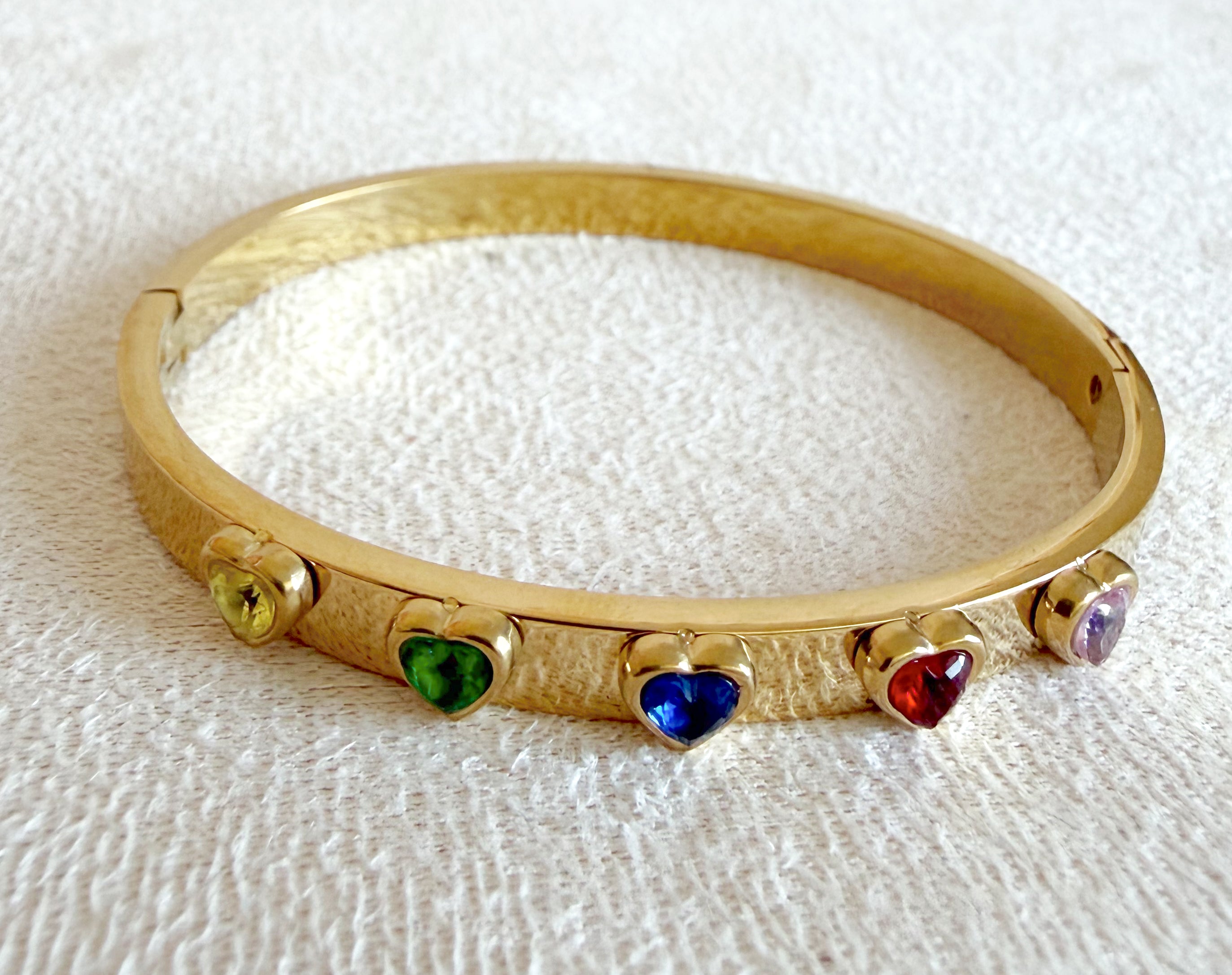 Pulsera acero corazones multi