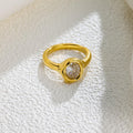 Anillo acero con baño 18k