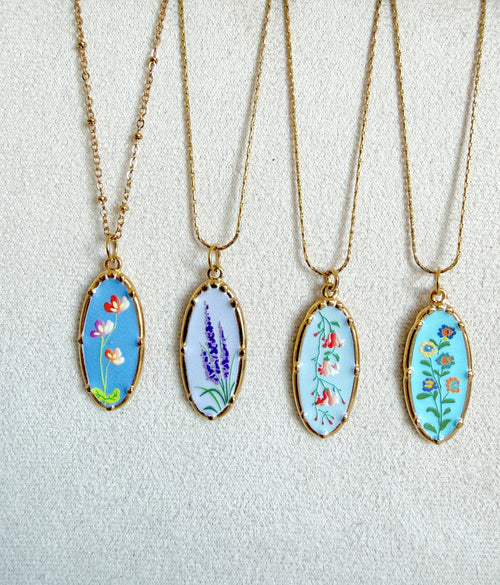 Cadena de acero estilo romántico ( flor silvestre 💐)