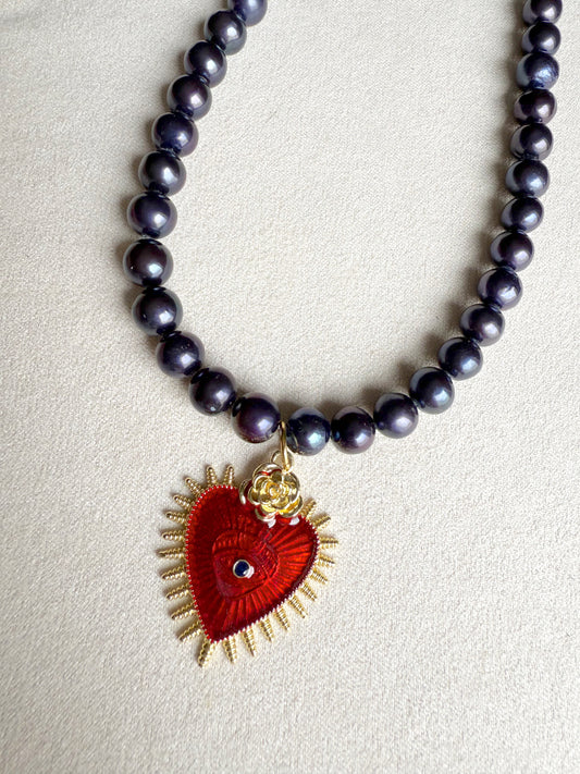 Perla morada + corazón escarlata ❤️‍🔥❤️‍🔥