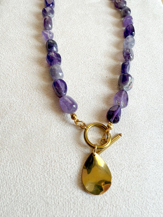 Collar amatista con broche