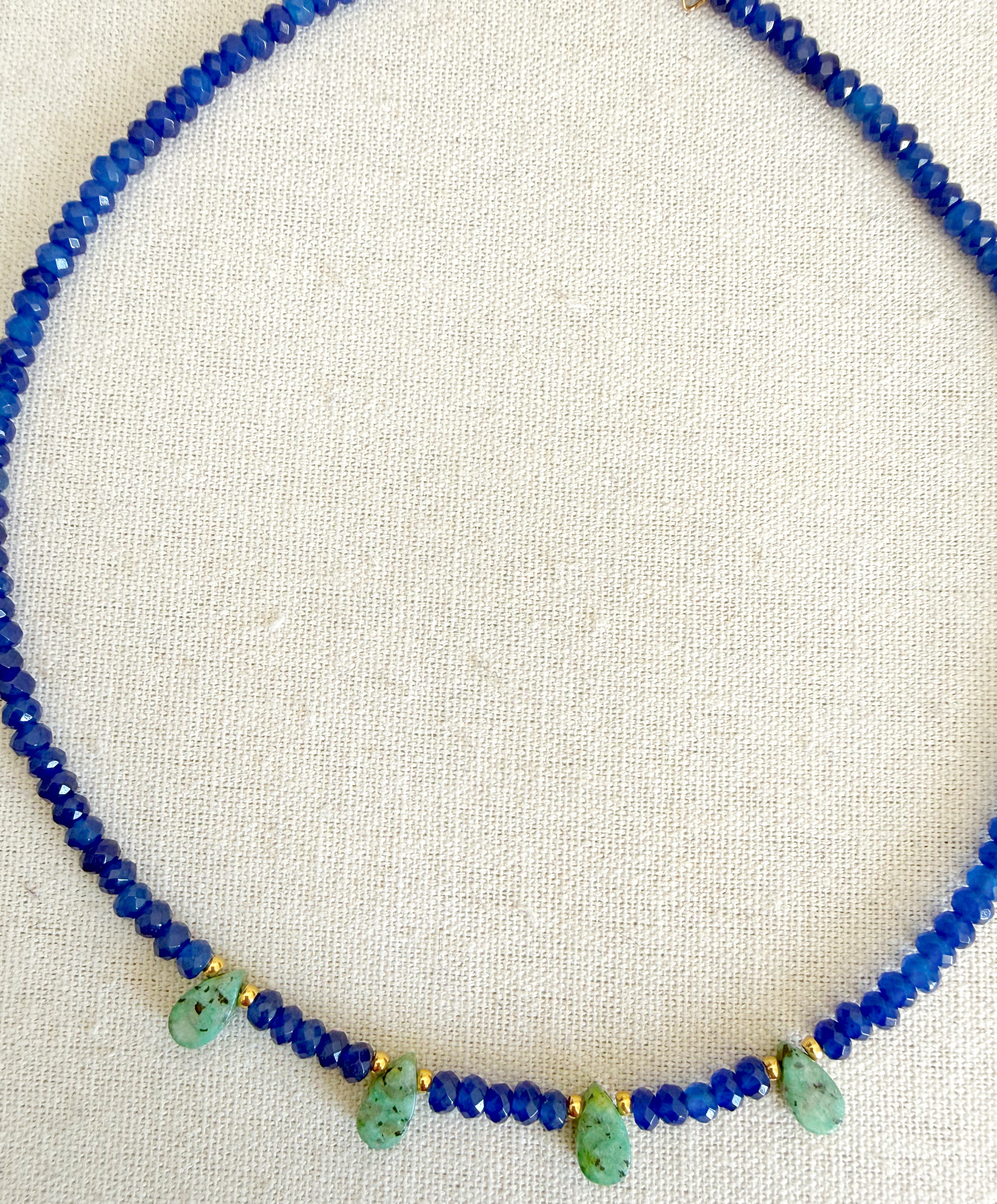Collar facetado con turquoise leaves🍂