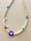 Perlas y colores (cuadrito azul)