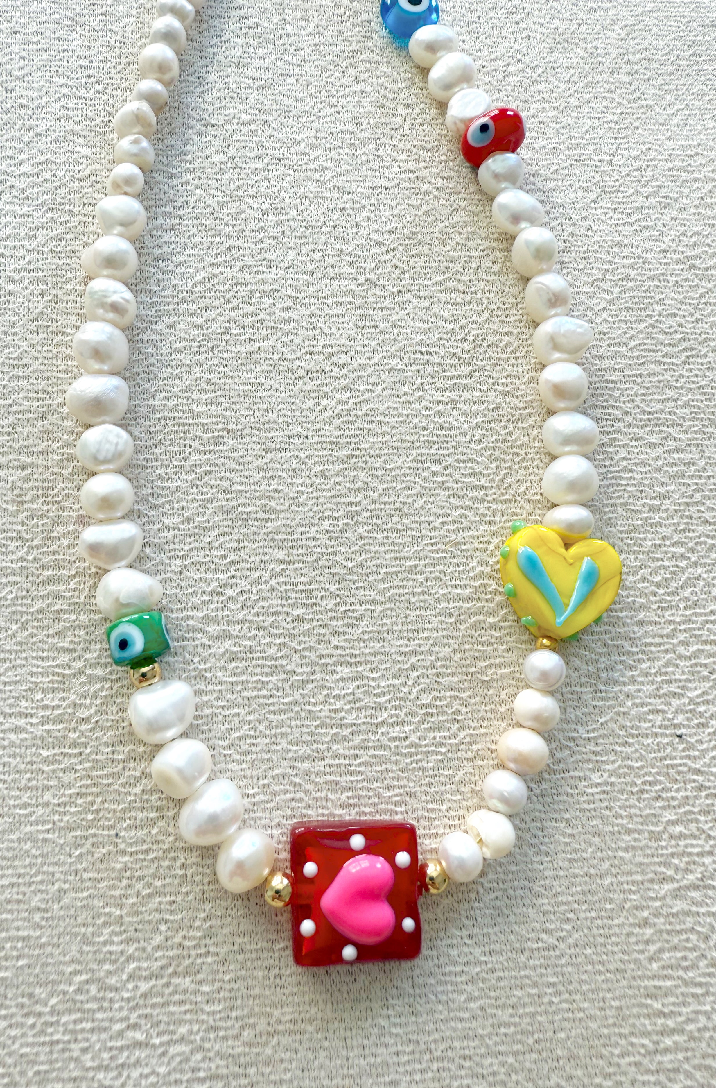 Collar perla y cerámica