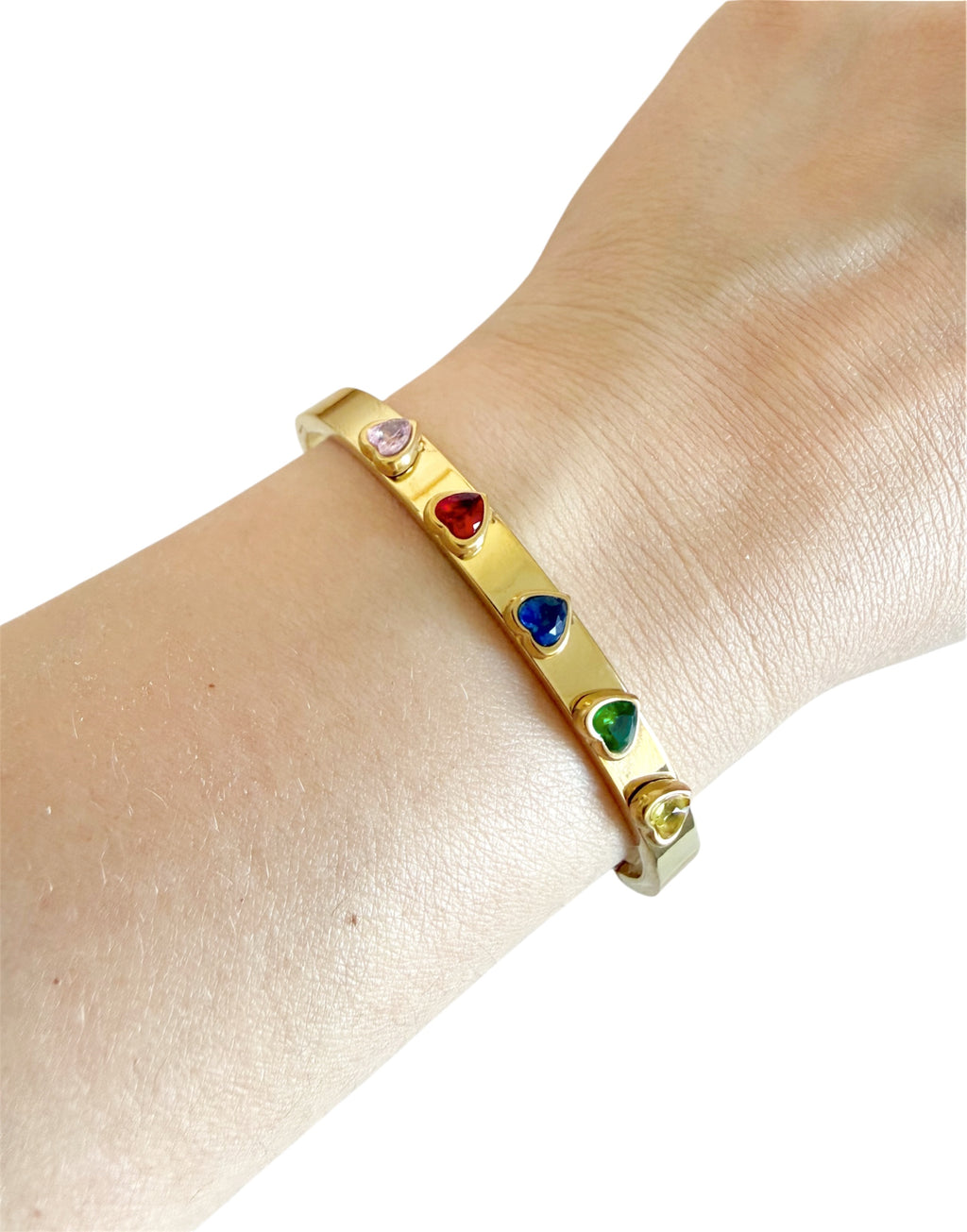 Pulsera acero corazones multi