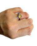 Anillos con chapa de oro, solitario