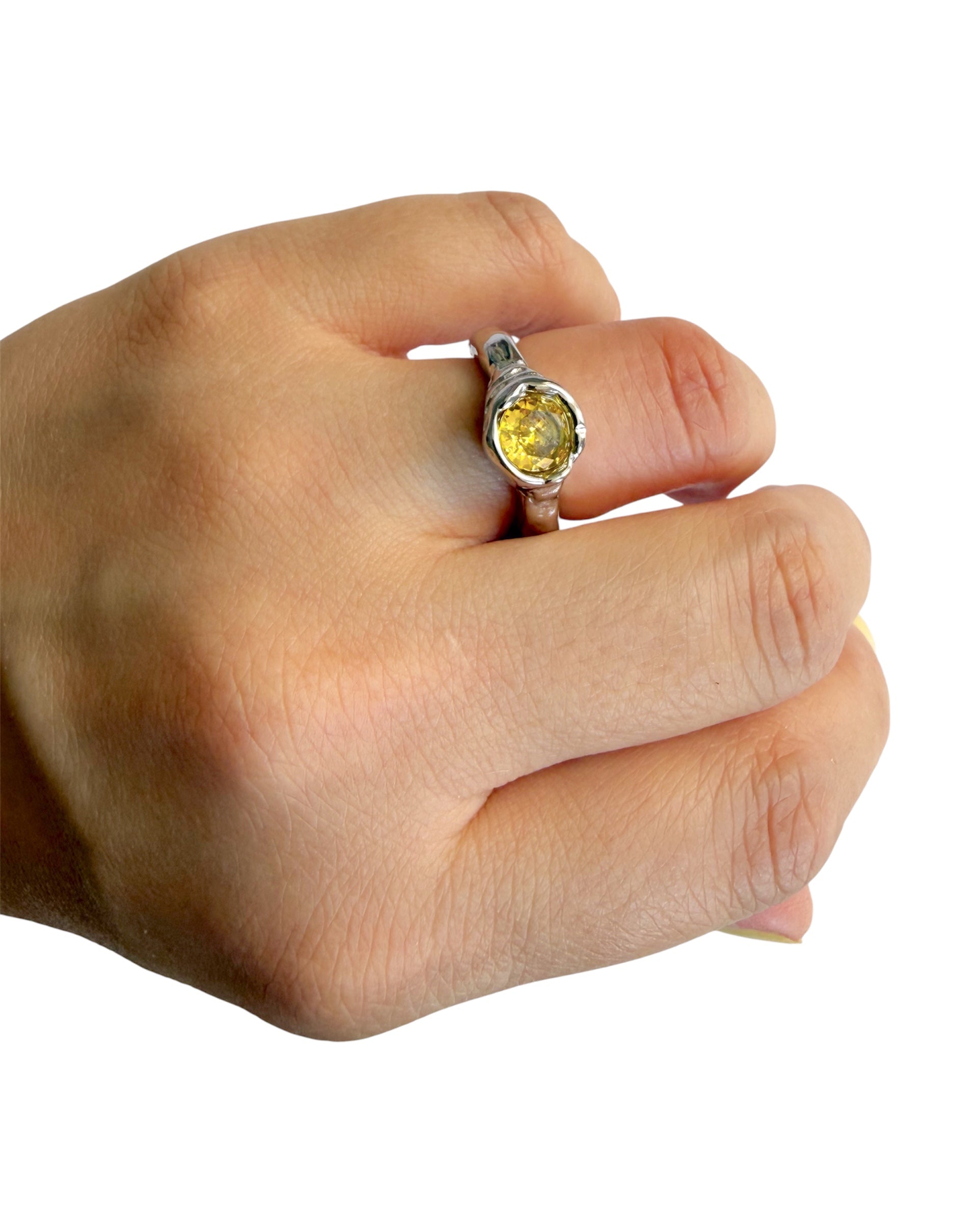 Anillos con chapa de oro, solitario