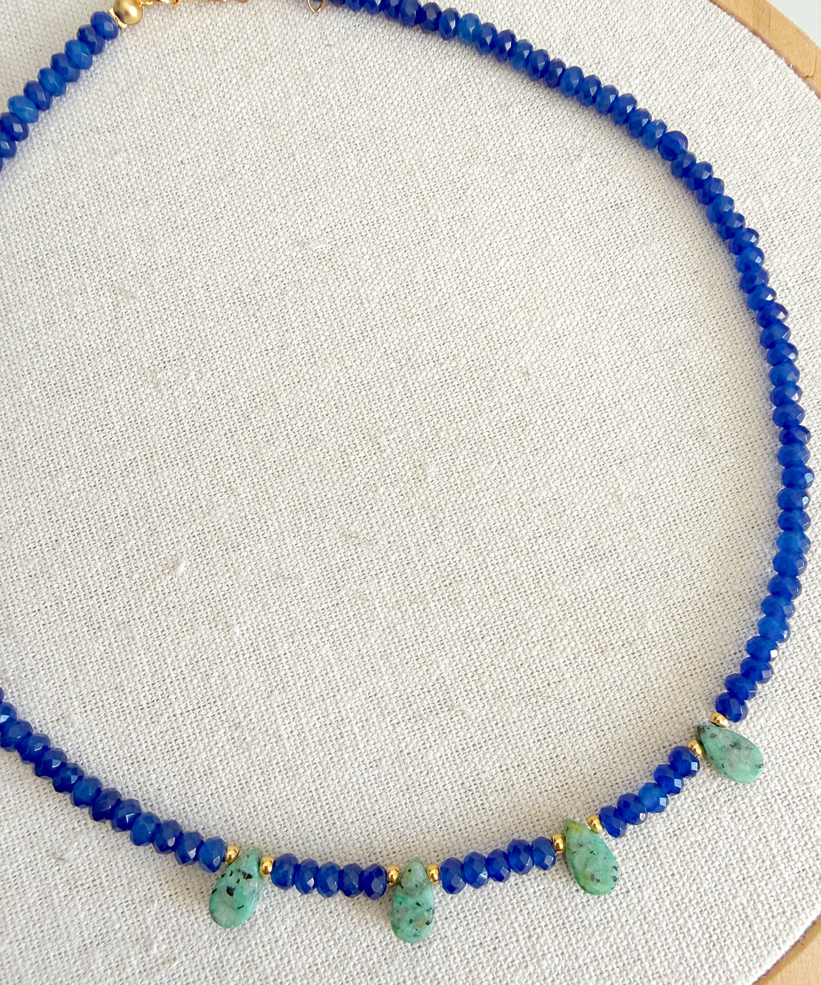 Collar facetado con turquoise leaves🍂