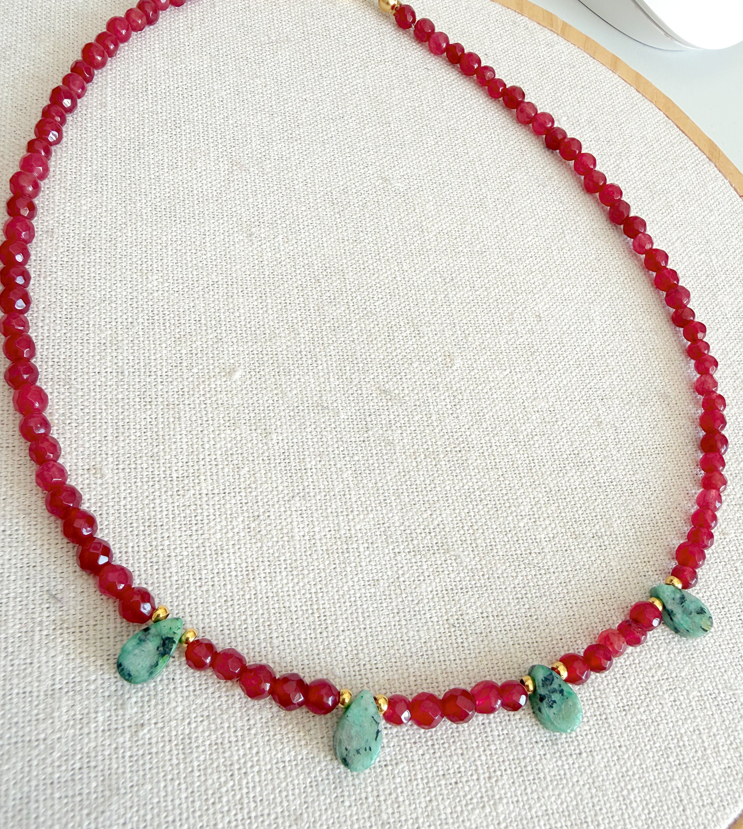 Collar facetado con turquoise leaves🍂