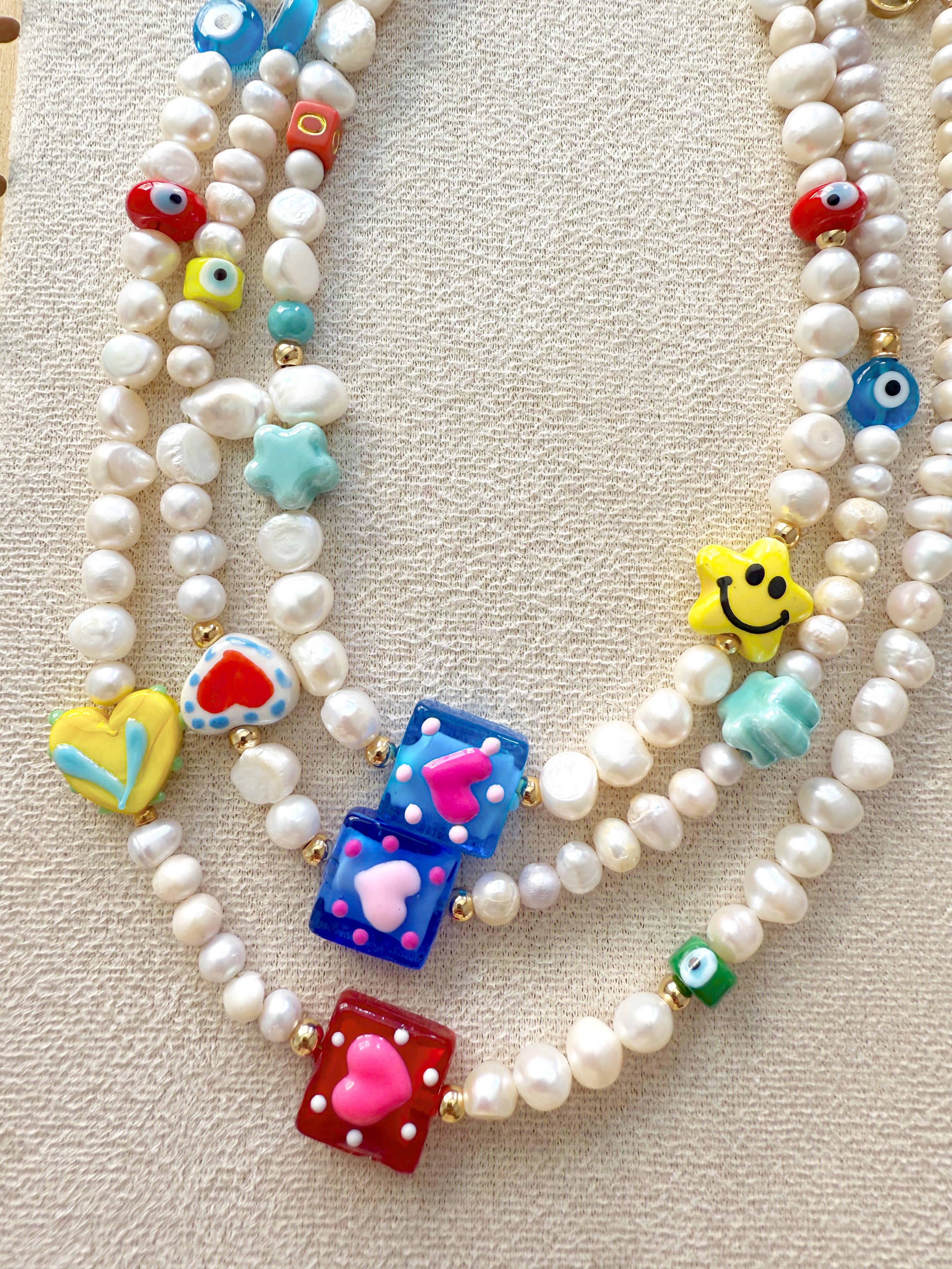 Collar perla y cerámica