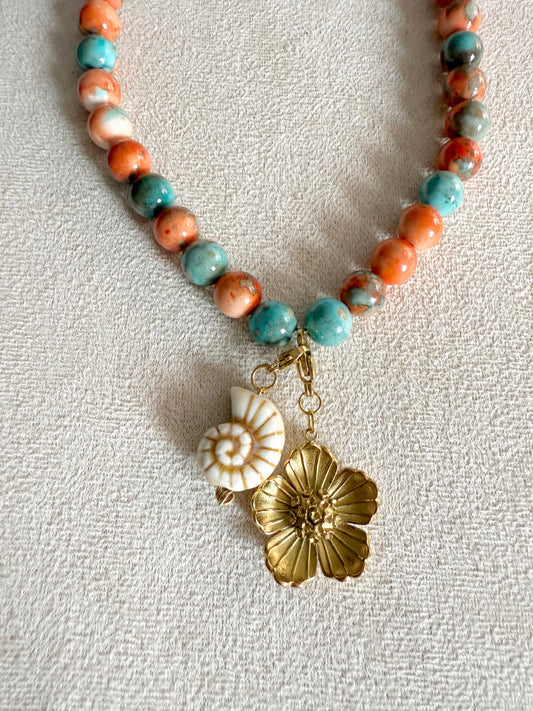 Colores + concha + flor🌺